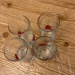 Set of 4 Vtg 90s Corelle Glass Tumblers – Hometown Floral Country Cottage 6″