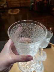 (2) Water Goblets 7-1/2″ Glasses, Antique Overshot Over shot c.1800’s Satin knop