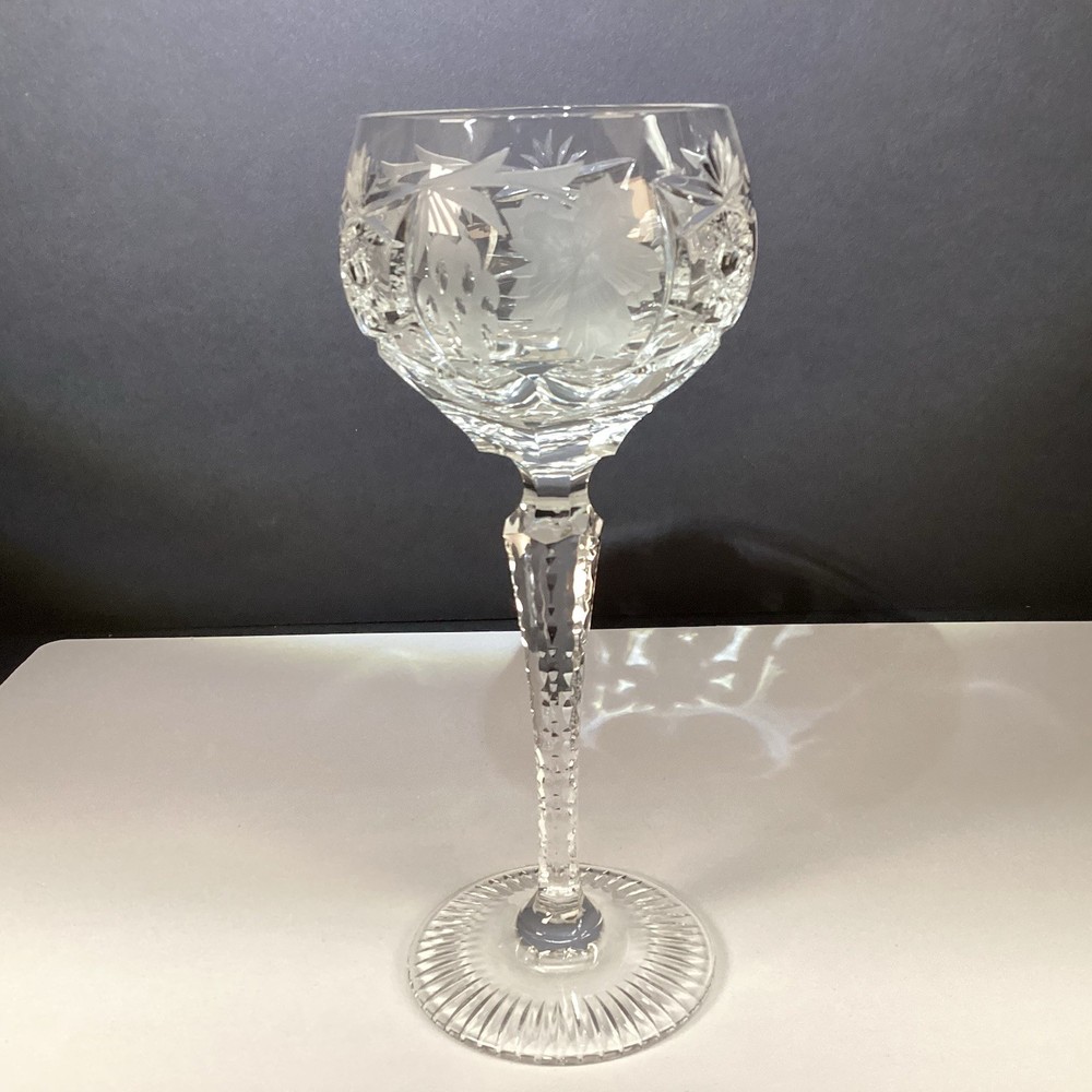 nachtmann traube crystal glass Clear Tall Hock Wine 8.25” H blown glass Germany