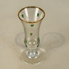 Shamrock Liqueur Cordial Glasses Set of 6 Irish Mist Gold Rim 3.5” Tall