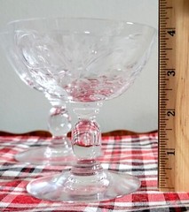 6 Heisey Cabochon Debutante 1066 Cut Crystal Stemmed 6oz Champagne Glasses 1950s