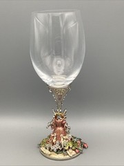VINTAGE 1990s Kirk’s Folly Pewter, Enamel, & Crystal Fairy Godmother Wine Glass