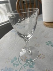 Tiffen Vintage 5 inch Etched/Cut Floral Sherry/Cordial Stemware