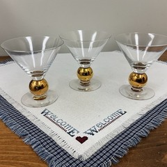 Orrefors Nobel Crystal Martini Glasses, Set/ Lot of 3, from Sweden