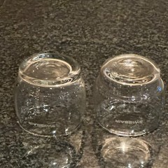 Set of 2 Vtg SwissAir Airlines Etched Logos Beverage Juice Liquor Glass Cups lot