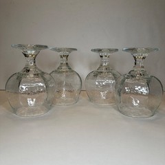 (4) Vintage MCM Libbey Chivalry Clear Brandy Snifters, Cognac Glasses Rare EUC