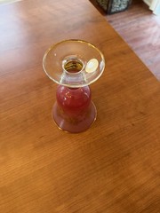 Set of 9 Pink and Gold Glass Decorative Goblet