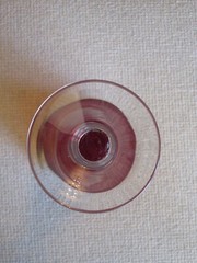 RUBY RED GLASS GOBLET Clear Stem BELL-SHAPED WINE GLASSES