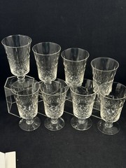 Fostoria Crystal Brighton Footed Iced Tea Glasses 5.75″ Tall Set of Eight (8)
