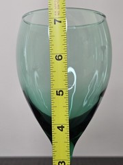 Vintage Libbey Wine Glasses Water Teardrop Goblets Juniper Green Set of 3