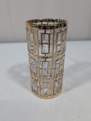 Vintage Shoji “Trellis” Gold Highball Glasses – Set of 4 – MCM Barware