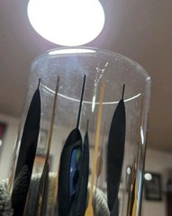 4 MCM Federal Glass Co. Black & Gold Cattail Atomic Highball Barware Glasses
