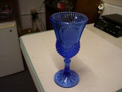 Vintage 1976 Cobalt Blue Fostoria Avon George Washington 8″ Water Goblet