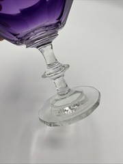 Purple Amethyst Crystal Champagne Sherbet Glass Vintage 5 1/4″ Tall