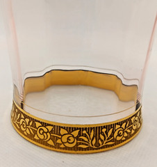 Vintage 1 pc. Tiffin Franciscan Optic Gold Rimmed 6.5″ Water Wine Goblet