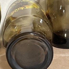6 Libbey Smokey Sunflower 6.5” Glasses Vintage