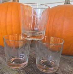 Vintage Set of 3 Federal Glass Etched Geese Cattails 7oz Lowball Rocks Glasses