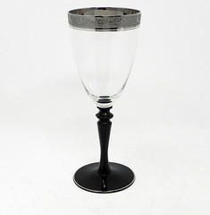 MARYLAND GLASS Art Deco Platinum Encrusted Dragon Griffin Band Water Goblet (s)
