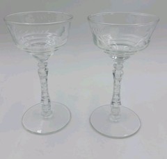 Vintage 1940’s Rock Sharpe Halifax 5 3/4″ Champagne / Sherbert Glasses By Libbey