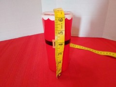 Christmas Santa Suit Blown Glass Tumblers Painted