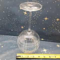 Mikasa Cheers Crystal Wine Etched Glasses Dots Swirls Lines Set of 6 -EUC Bubble