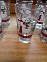 SET OF 6–PFALTZGRAFF / LIBBEY SNOW BEAR 14oz Drinking Glasses 5 3/4″ Tumblers