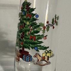 Set of 4 Vintage 12 Oz Luminarc Holiday Christmas Decor Tumbler Glasses
