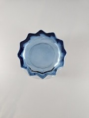ANCHOR HOCKING BLUE STARFIRE CENTRAL PARK LOW BALL ROCKS GLASS 3 7/8″