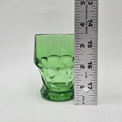 Vintage Viking Green Georgian Tumbler Glass Honeycomb 6 ounce 3.5″