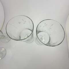 Lot (4) No 3601 Princess House Moderna Crystal Pedestal Clear Stem Glasses New