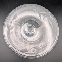 Vintage Rock Sharpe 2011-12 Low Sherbet Glasses Etched Cut Flowers & Leaves