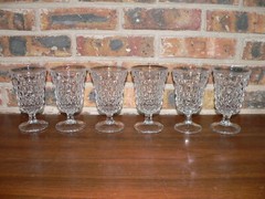 Set of 6 Vintage Fostoria American 5-1/2″ Low Goblets Stemware 9-Ounce Glasses
