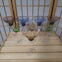 Set 4 Lenox Crystal Retired Tuscany Etched Margarita Glasses Multicolor 8oz READ