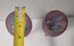 Vtg. Fine Set of 2 REUVEN ART NOUVEAU Wine or Water Art Glass Stemware Purple