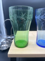 VTG FABERWARE Glass Holder w/4 Etched Glasses