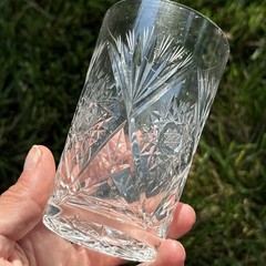 American Brilliant Period Cut Crystal Whiskey Wine Juice Cocktail Glass Star Cup