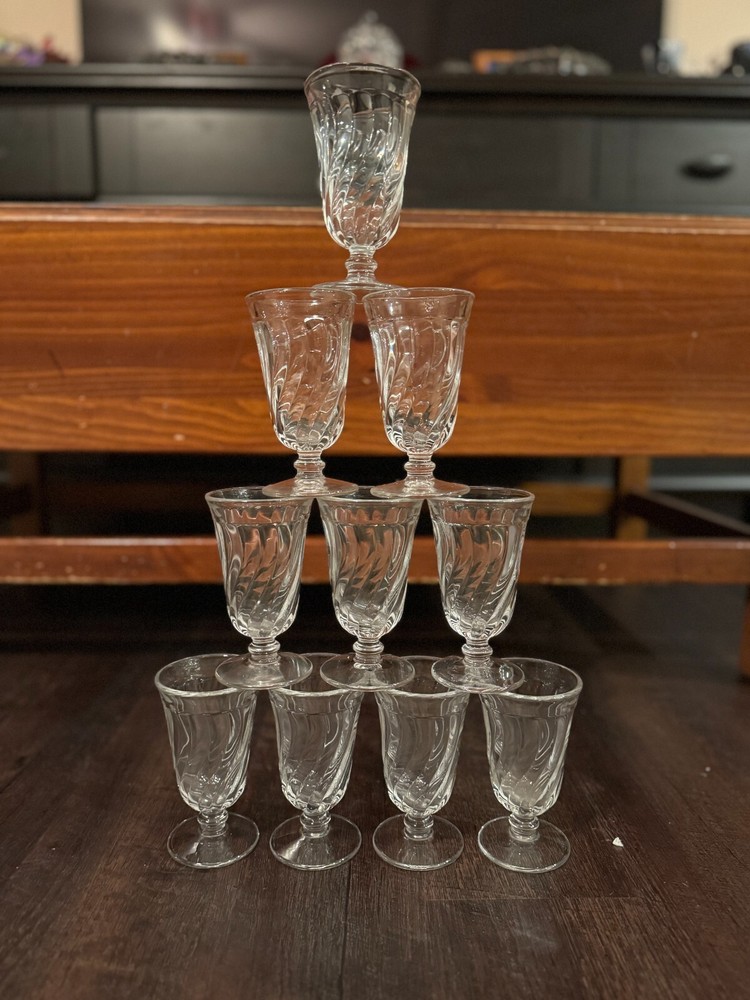 Ten 4 5/8 Inch Fostoria Colony (2412) Juice Glasses