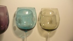 Marquis by Waterford Polka Dot 8 5/8″ Wine Glasses Purple Green Blue & Smoke – 4