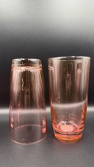 Set Of 6 Libbey Pink Glass 16 Oz Tumblers