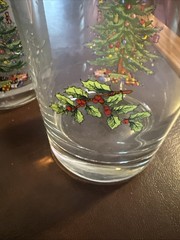 Spode Christmas Tree Double Old-Fashioned Glasses Set Of 4 USED