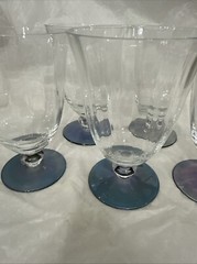 Set Of 5 Glasses For Water Or Juice Clear Vtg