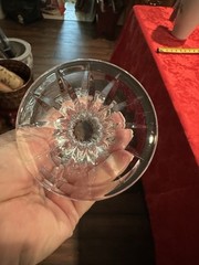 Crystal Water goblets 7.5 Inches Tall. Beautiful Etching. Heavy Glass. Set Of 2