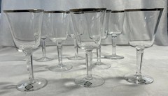 NOS Lenox Solitaire (Platinum Trim) 7-1/8” Water Goblet Glass *PRICE PER GLASS*