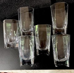 Vintage Cristal France Octagon 10oz Hiball Glasses French Crystal Frank L Wright