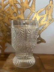 MCM Dansk Bohemian Style 8 oz Tumbler Glasses Set Of 4 Leaf Pattern Vintage