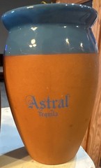 Astral Tequila Terracotta Tumblers Blue Glazed Top/Inside 4.75″ Tall; Set of 5