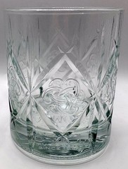 DEWARS SCOTCH Set of 2 OLD FASHIONED GLASSES 4″ Tall Celtic Knot Trefoil