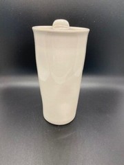 Rae Dunn by Magenta Tall Ceramic Coffee Travel Mug Tumbler W/ Lid «BOSS» Cup EUC
