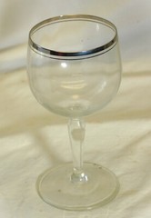 Double Platinum Ringed Rimmed Wine Glass 8 oz.