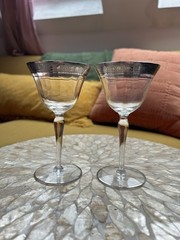 Mid-Century Glastonbury Lotus Rambler Rose 1125 Platinum Stemmed Glass, 5.5”